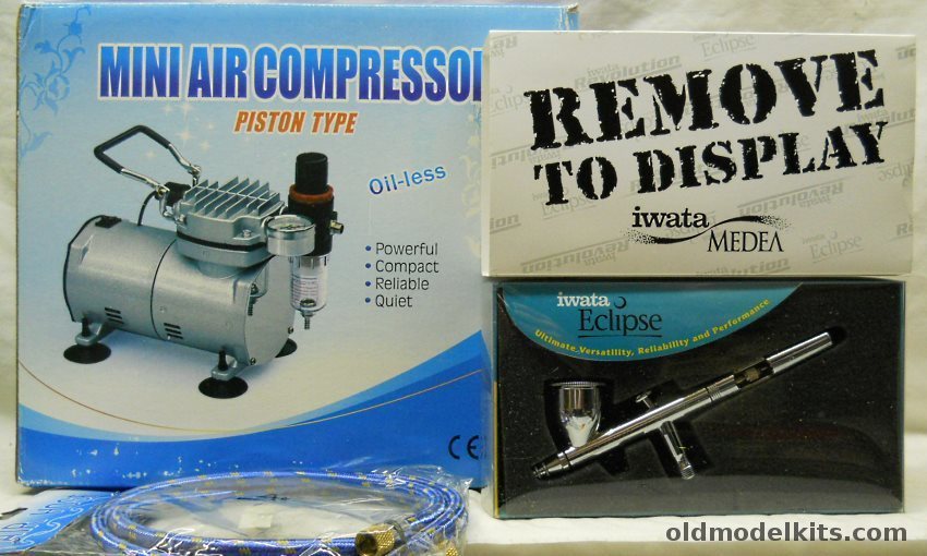 Iwata Iwata Eclipse-CS ECL 4500 Airbrush Kit / Master Compressor TC-20 / Air Hose With Iwata Ends - New In Boxes plastic model kit